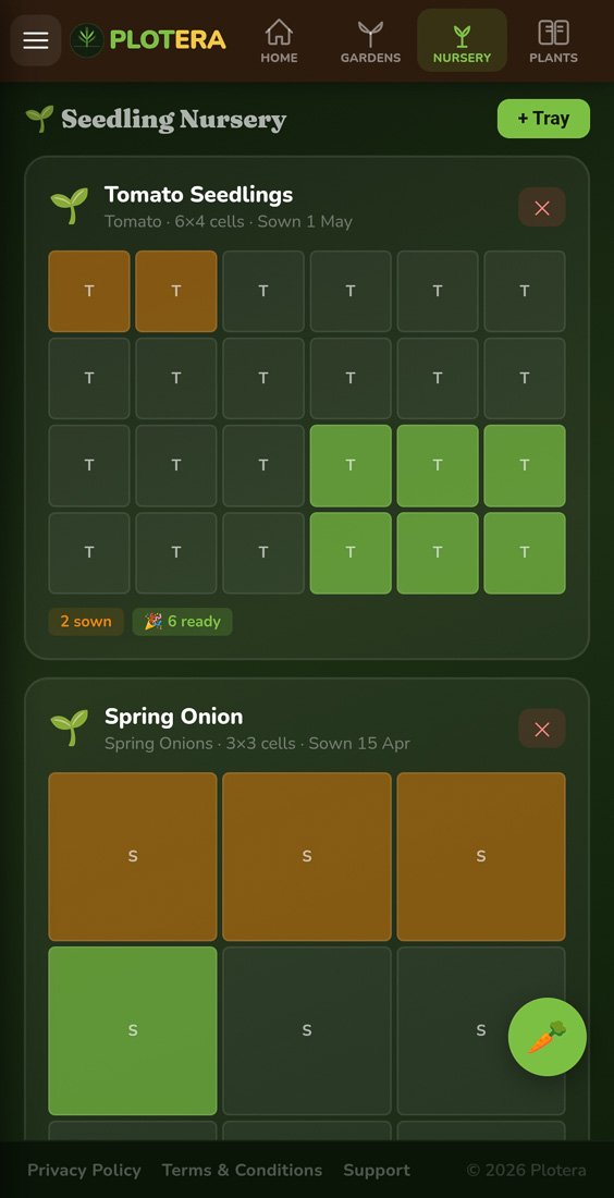 Plotera seedling nursery screenshot